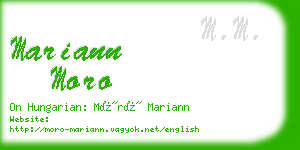 mariann moro business card